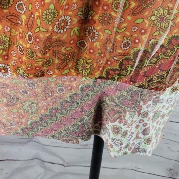 FANG Fall Floral Print Scoop Neck XL Blouse‎ - Picture 4 of 8